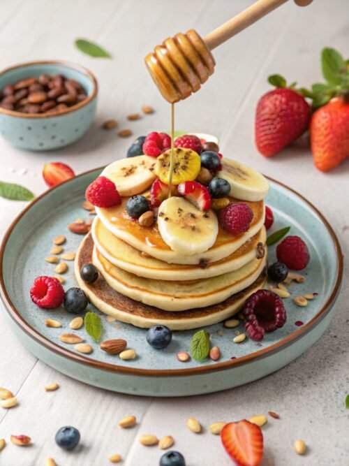 Close-up image of a nut and sesame seed protein bar on parchment paper, ideal for healthy snacking.