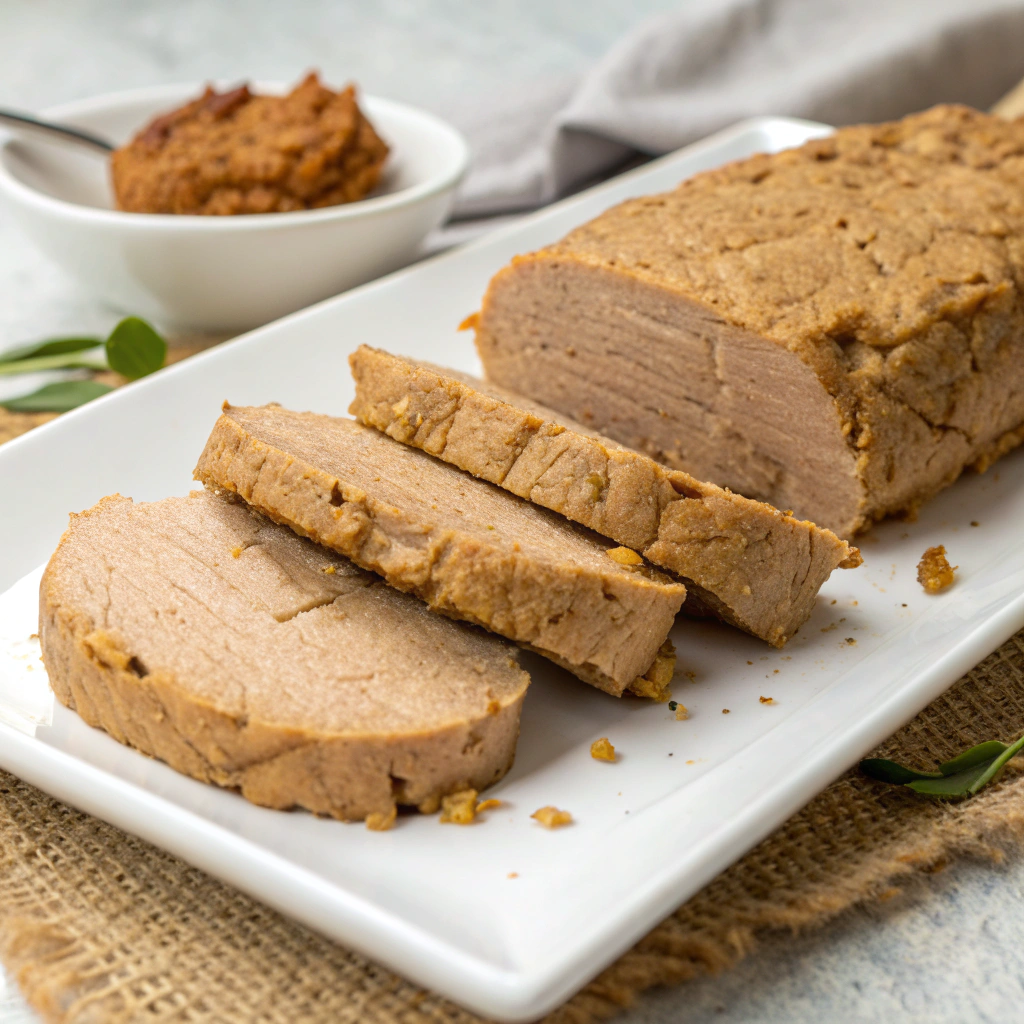 Close-up image of a nut and sesame seed protein bar on parchment paper, ideal for healthy snacking.